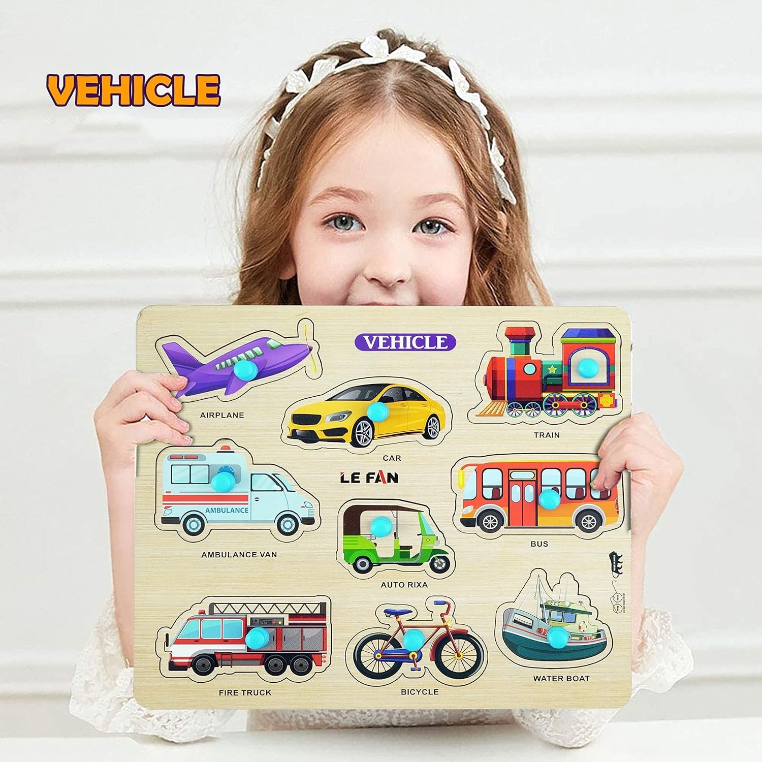Vehicle Wooden Puzzle ? Educational Wooden Puzzle for Kids, Learn About Different Vehicles in Fun Ways

