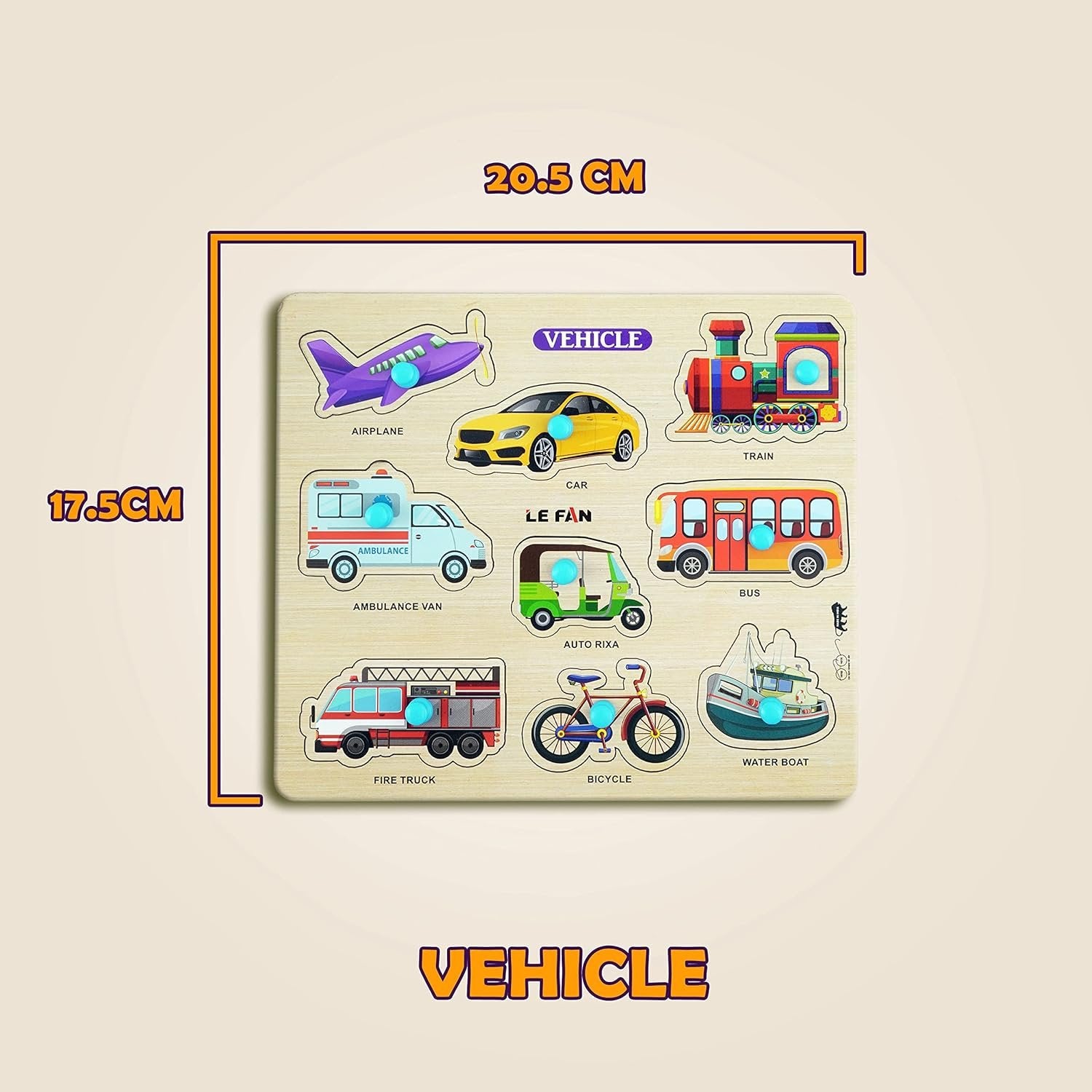 Vehicle Wooden Puzzle ? Educational Wooden Puzzle for Kids, Learn About Different Vehicles in Fun Ways

