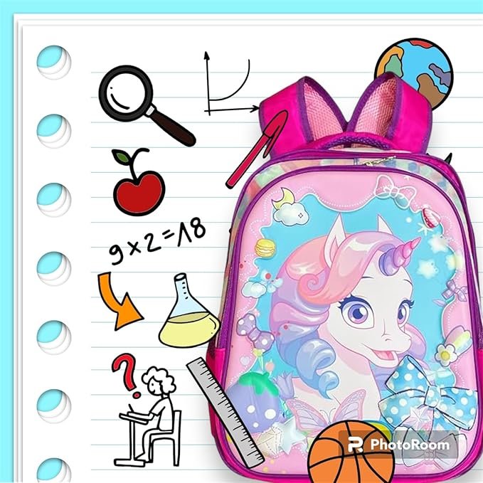 Kids 3D 2 Layer Backpack School Bag with Pouch ? Spacious and Fun Backpack with 3D Designs, Ideal for School and Travel

