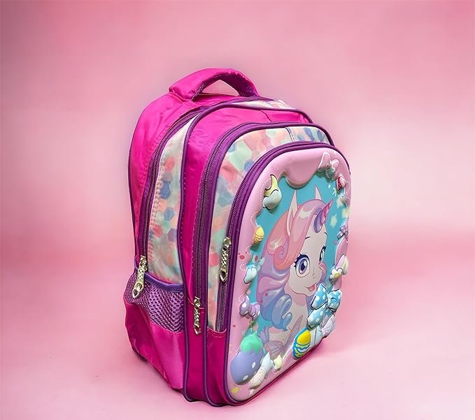 Kids 3D 2 Layer Backpack School Bag with Pouch ? Spacious and Fun Backpack with 3D Designs, Ideal for School and Travel

