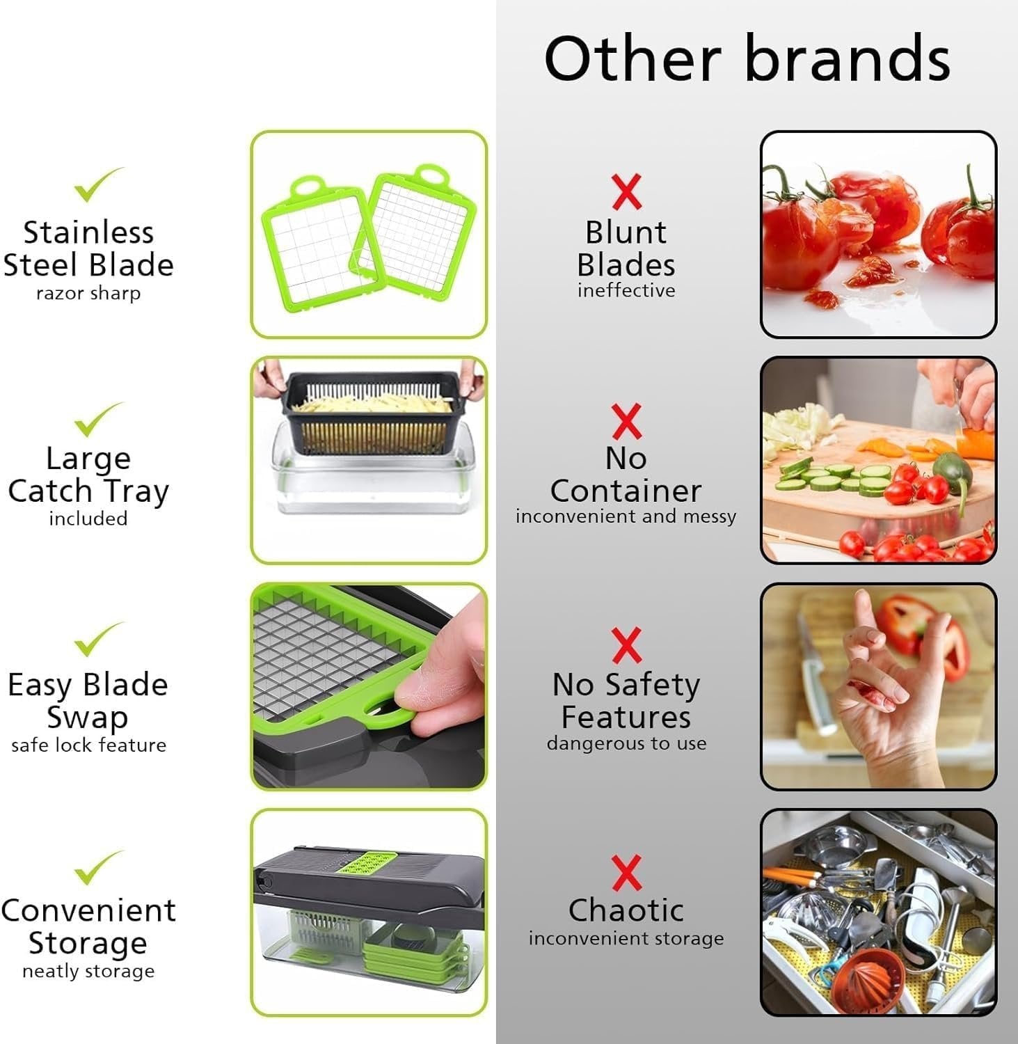 14-in-1 Vegetable Chopper & Slicer with Container – Multipurpose Food Cutter, Onion Chopper, Grater, Mandoline Slicer, Spiralizer – Kitchen Gadget for Veggies, Fruits & Salads