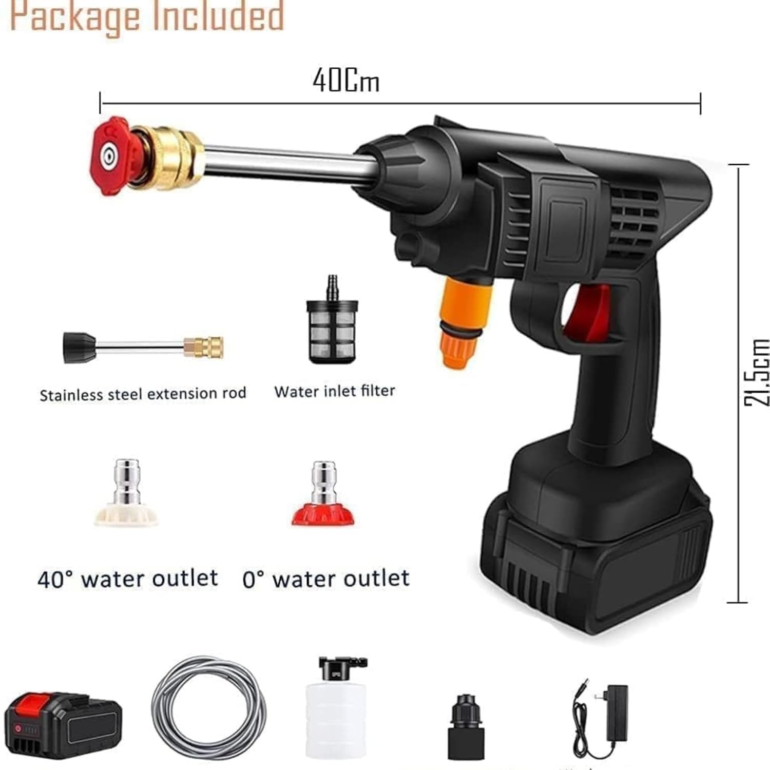 Wireless Pressure Washer Gun 48V – Cordless Power Washer with Rechargeable Battery, High-Pressure Portable Water Cleaner for Car, Patio, Garden, Home Outdoor Cleaning
