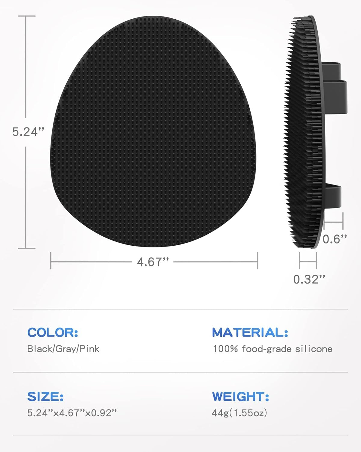 Silicone Body Bath Brush for Shower – Soft Bristles Exfoliating Scrubber for Body & Back – Hygienic, Durable, Quick-Dry – Gentle Skin Cleansing Tool for Men, Women & Kids