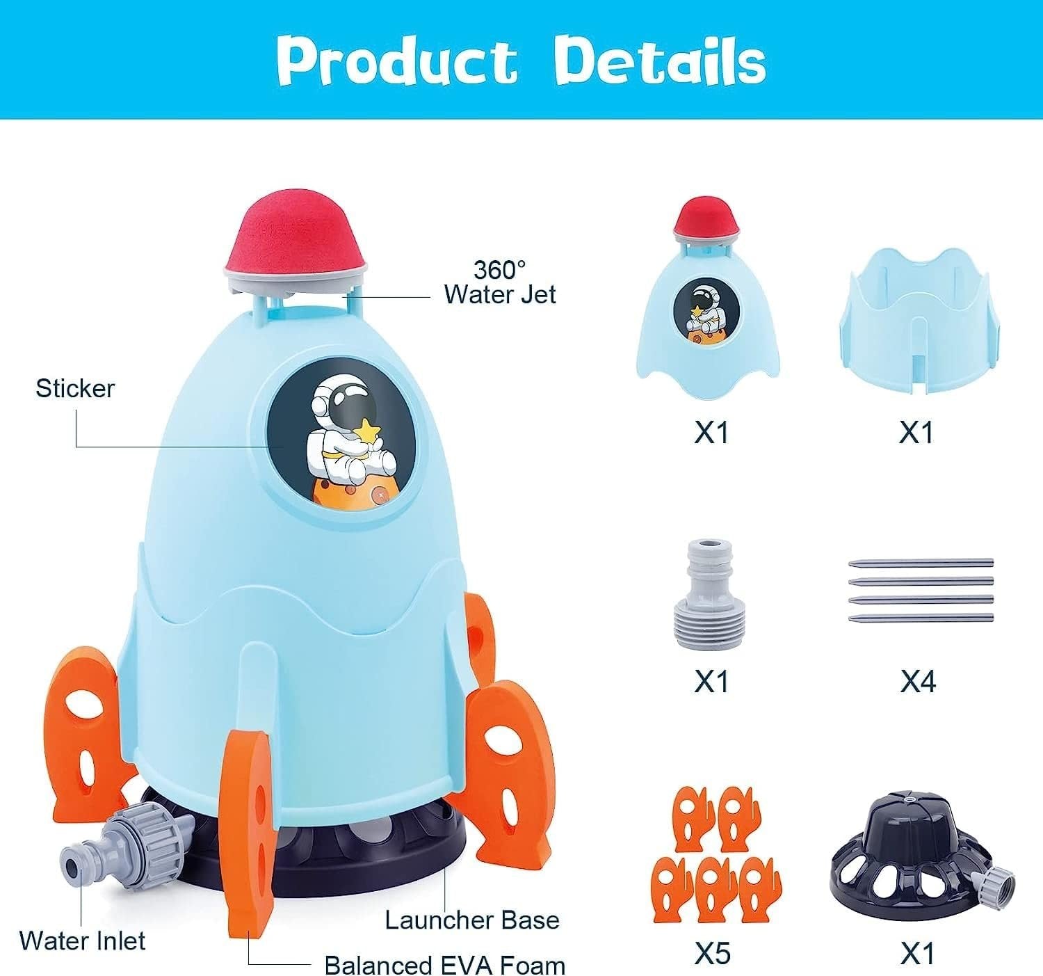 Water Sprinkler for Kids – Outdoor Splash Play Toy for Toddlers &amp; Children, Backyard Summer Fun, Easy Hose Connection, Lawn Water Game