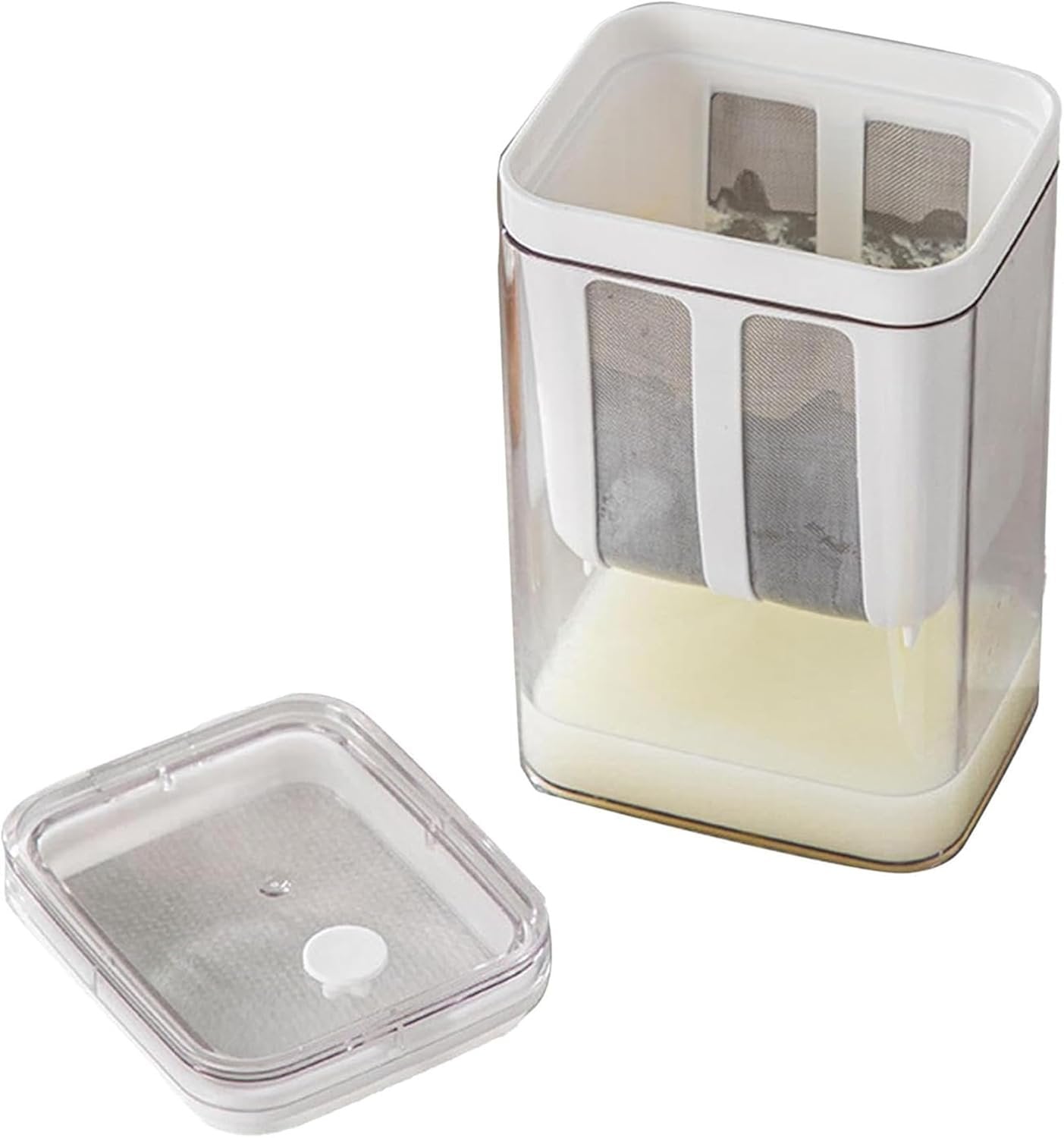 Yogurt Strainer 1400 ML ? Black Greek Yogurt Maker with Fine Mesh Filter, BPA-Free Container for Homemade Thick Yogurt, Cheese & Labneh