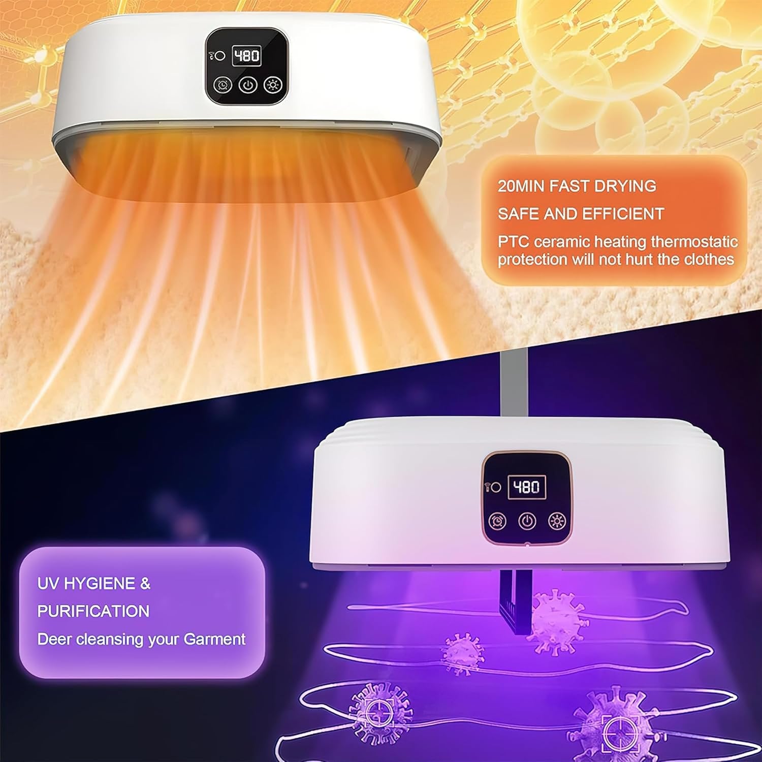 Portable Electric Cloth Dryer ? Foldable Drying Rack with Heater & Timer, Compact Clothes Drying Machine for Home, Travel & Indoor Use