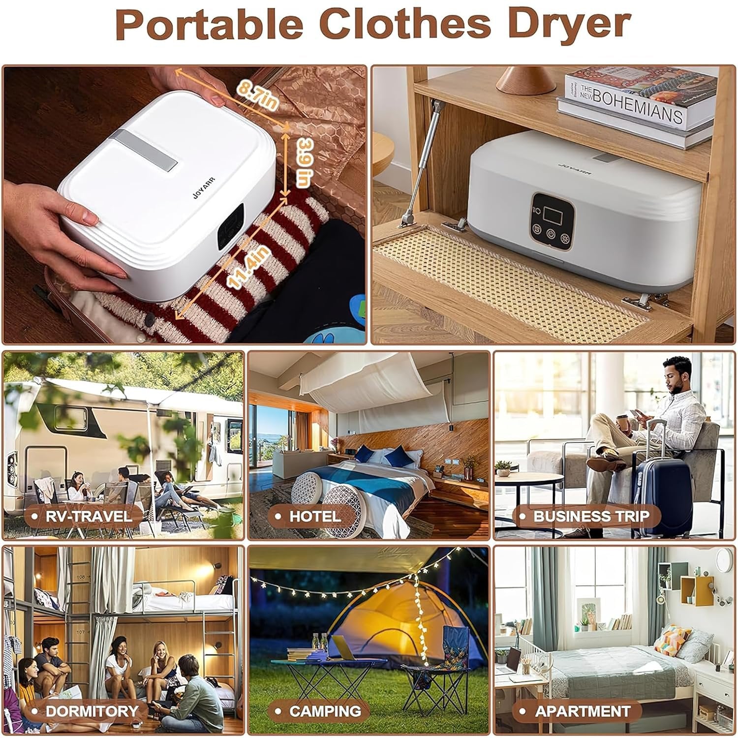 Portable Electric Cloth Dryer ? Foldable Drying Rack with Heater & Timer, Compact Clothes Drying Machine for Home, Travel & Indoor Use