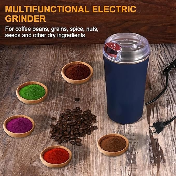 Electric Coffee & Spice Grinder ? 250ML Stainless Steel Blade Grinder with One-Touch Operation, Portable Grinder for Coffee Beans, Spices, Nuts & Herbs