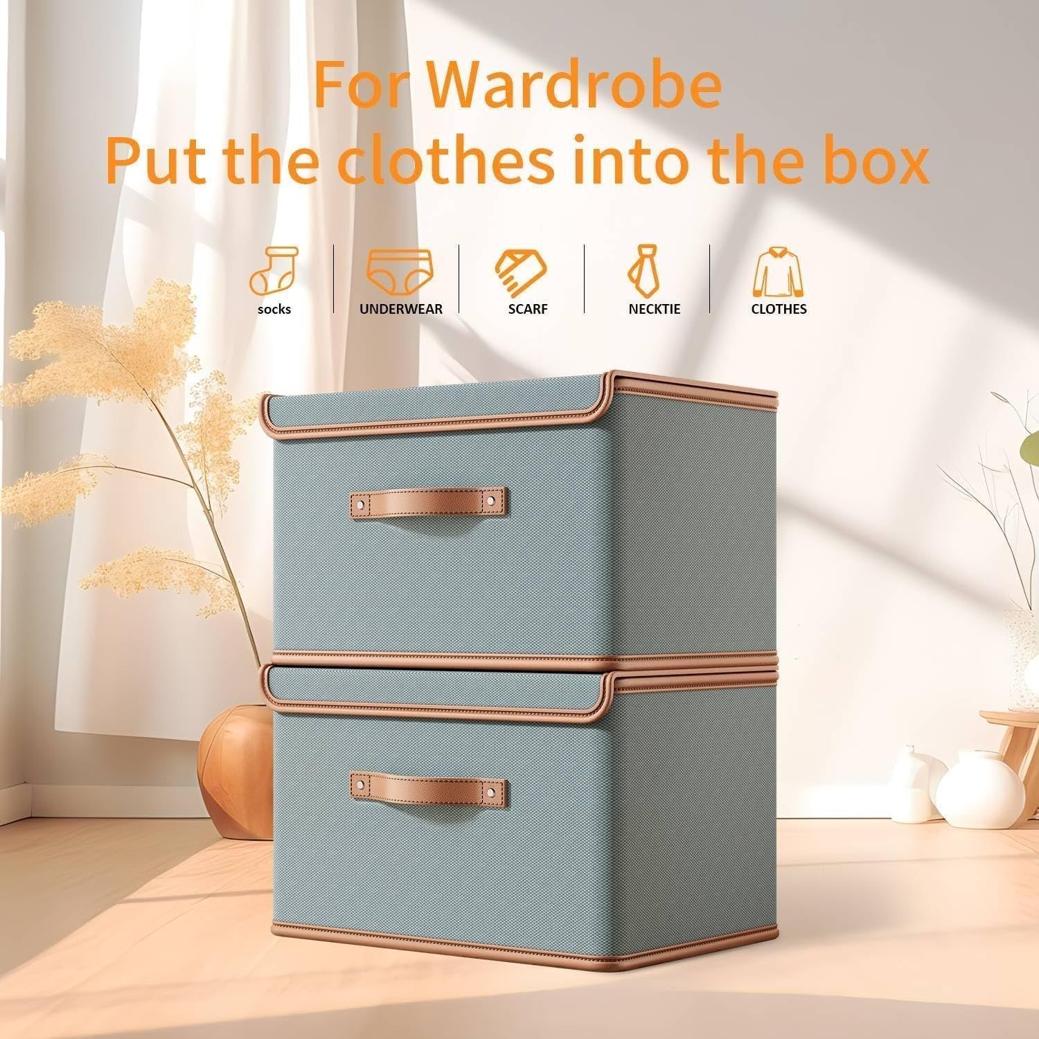 Storage Box with Lid ? Foldable Storage Organizer Bin with Handle, Durable Fabric Basket for Clothes, Toys, Office & Home Essentials