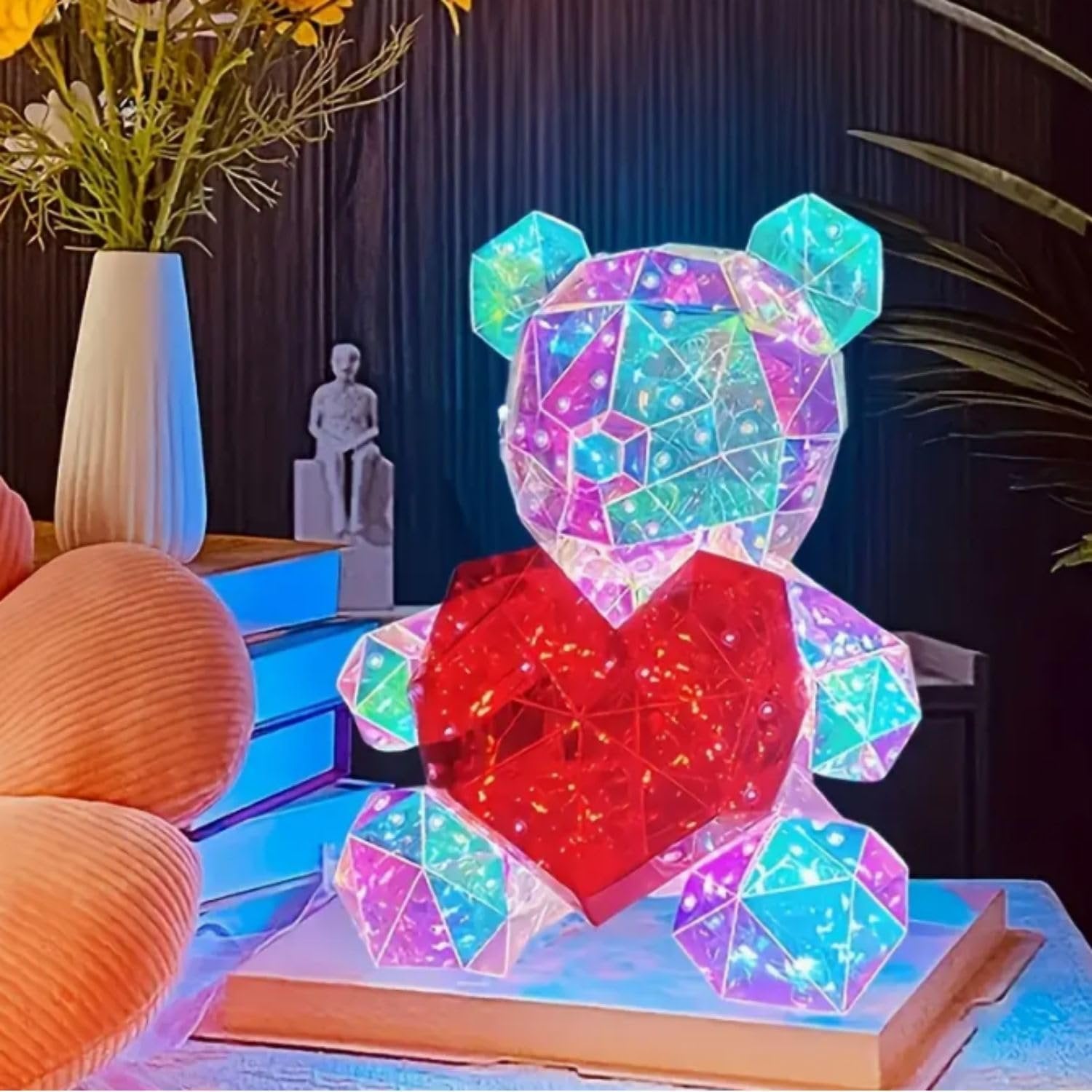 Glowing Teddy Bear Night Light ? Soft Plush LED Stuffed Animal Toy with Color-Changing Lights, Cute Bedtime Companion for Kids & Babies, Battery Operated