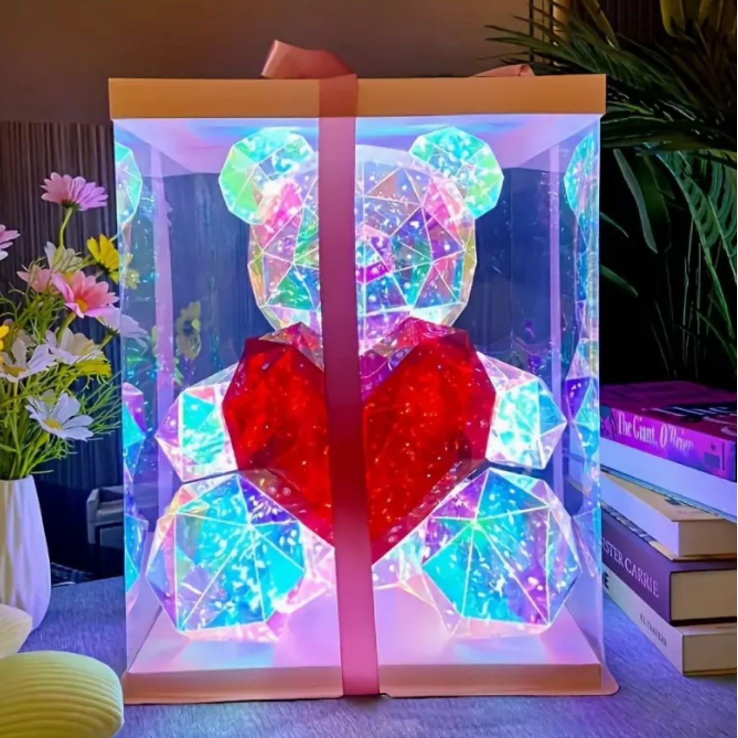 Glowing Teddy Bear Night Light ? Soft Plush LED Stuffed Animal Toy with Color-Changing Lights, Cute Bedtime Companion for Kids & Babies, Battery Operated