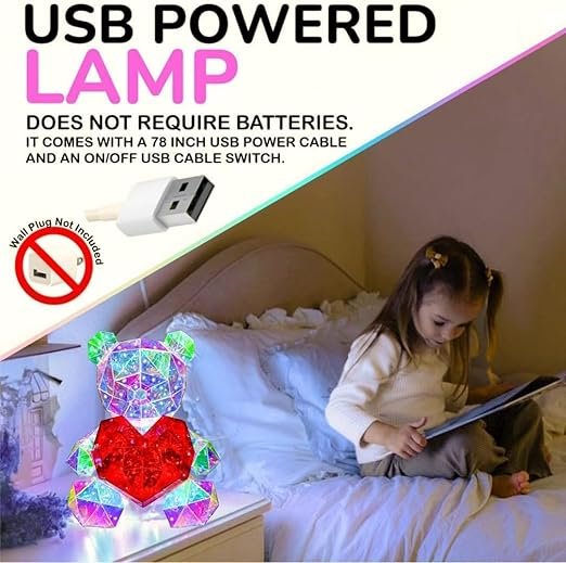 Glowing Teddy Bear Night Light ? Soft Plush LED Stuffed Animal Toy with Color-Changing Lights, Cute Bedtime Companion for Kids & Babies, Battery Operated