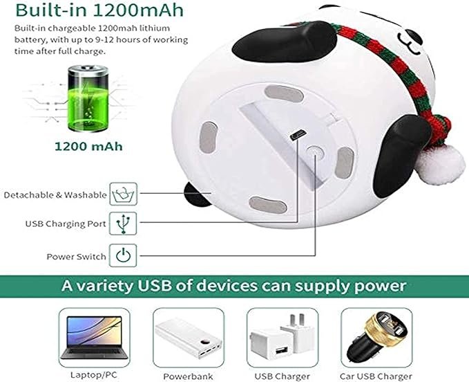 Silicone Panda Lamp ? Soft Touch LED Night Light for Kids, USB Rechargeable, Tap Control with Color Changing Modes, Cute Animal Lamp for Bedroom & Nursery