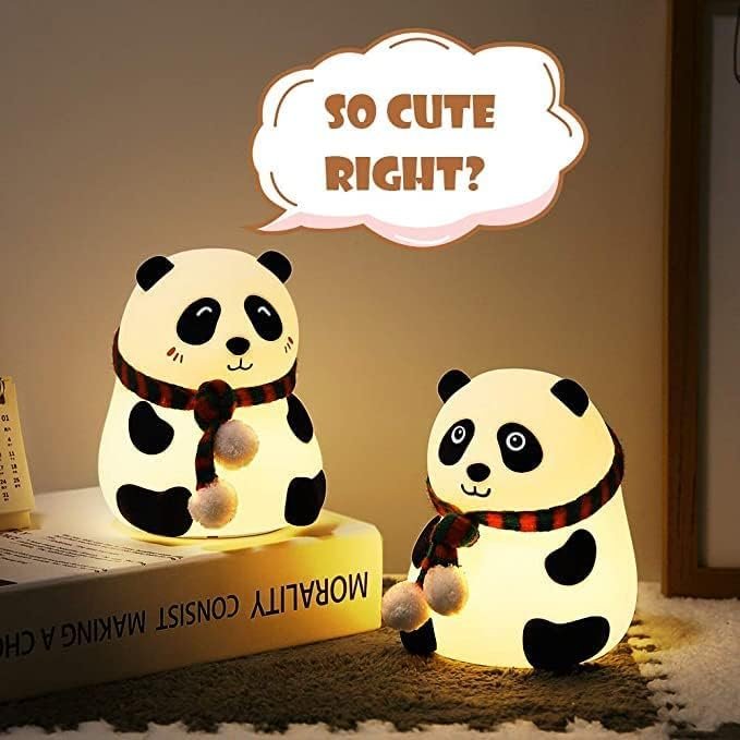 Silicone Panda Lamp ? Soft Touch LED Night Light for Kids, USB Rechargeable, Tap Control with Color Changing Modes, Cute Animal Lamp for Bedroom & Nursery