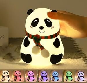 Silicone Panda Lamp ? Soft Touch LED Night Light for Kids, USB Rechargeable, Tap Control with Color Changing Modes, Cute Animal Lamp for Bedroom & Nursery