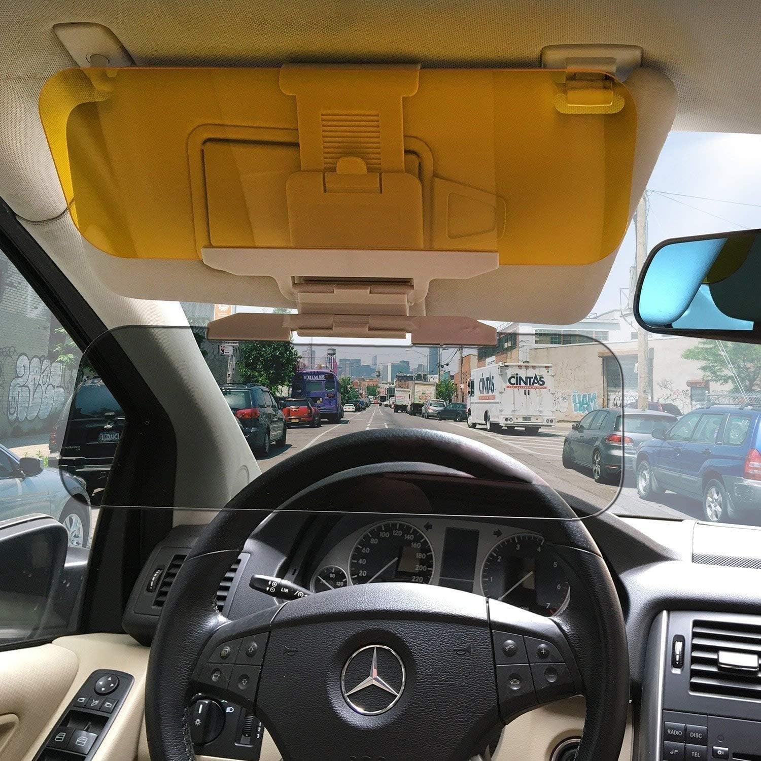 Car HD Visor ? Day & Night Anti-Glare Driving Visor, Sunshade Extender with UV Protection, Universal Fit Windshield Sun Visor for Clear Road Visibility