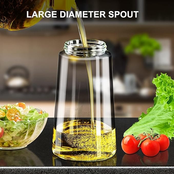 2 in 1 Oil Spray Bottle ? Dual Chamber Olive Oil & Vinegar Dispenser, Adjustable Nozzle for Spraying & Pouring, Kitchen Cooking & BBQ Tool