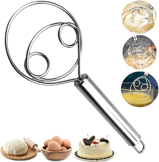 Bread Mixing Tool ? Stainless Steel Dough Blender with Non-Slip Handle for Pastry, Bread, Baking & Cake Making | Heavy-Duty Cutter & Mixer for Home Bakers