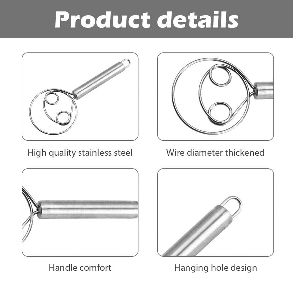 Bread Mixing Tool ? Stainless Steel Dough Blender with Non-Slip Handle for Pastry, Bread, Baking & Cake Making | Heavy-Duty Cutter & Mixer for Home Bakers