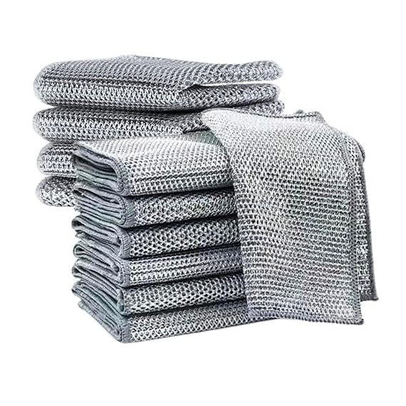 Wire Dish Washing Cloth ? Heavy-Duty Stainless Steel Scrubber Pad for Tough Stains & Grease Removal | Reusable Mesh Cleaning Cloth for Utensils, Pots & Pans