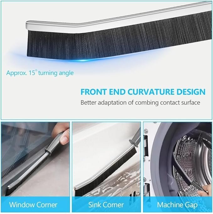Gap Cleaning Brush ? Narrow Crevice Cleaning Tool for Kitchen, Window Tracks & Bathroom | Dual-Head Design with Scraper & Bristles, Deep Clean Corners Easily