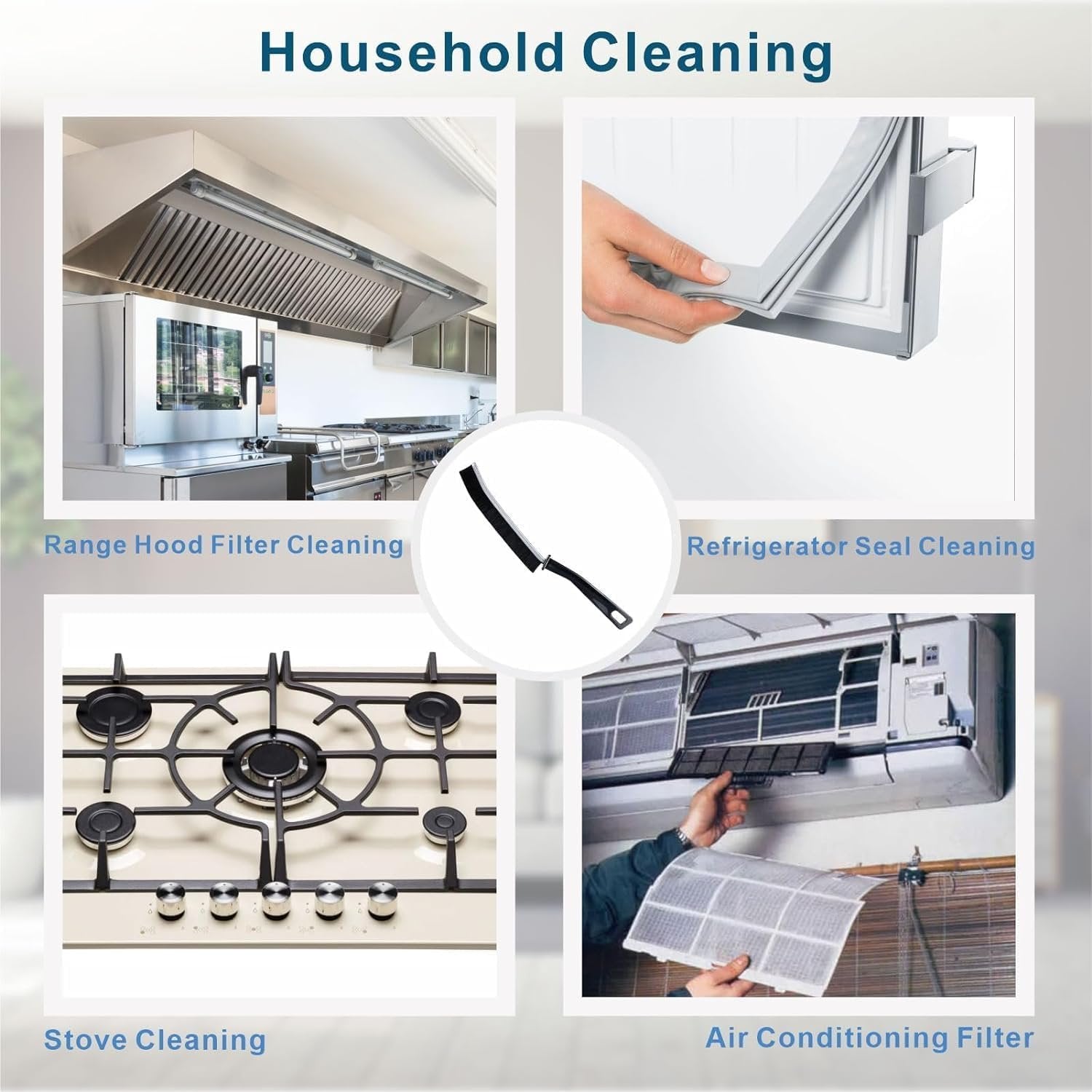 Gap Cleaning Brush ? Narrow Crevice Cleaning Tool for Kitchen, Window Tracks & Bathroom | Dual-Head Design with Scraper & Bristles, Deep Clean Corners Easily