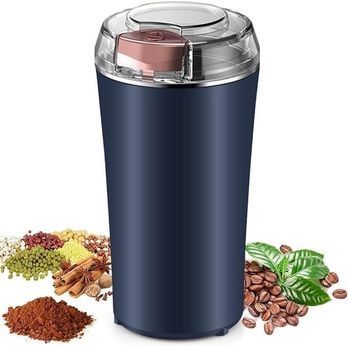 Electric Coffee Grinder ? 250W Stainless Steel Blade Grinder for Coffee Beans, Spices & Nuts | Fast & Efficient Grinding, One-Touch Operation, Compact Design