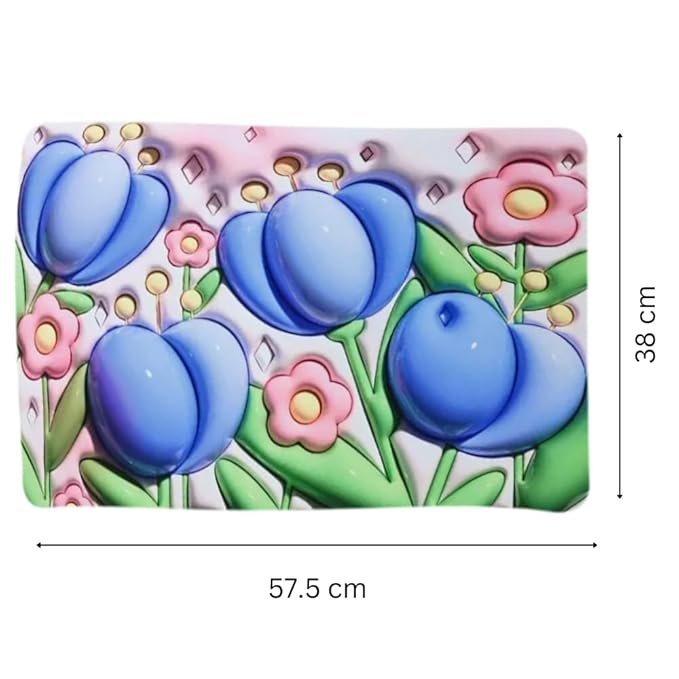 3D Bathroom Mat ? Non-Slip Absorbent Memory Foam Bath Rug with 3D Printed Design | Machine-Washable Plush Door Mat for Bathroom, Shower & Bedroom