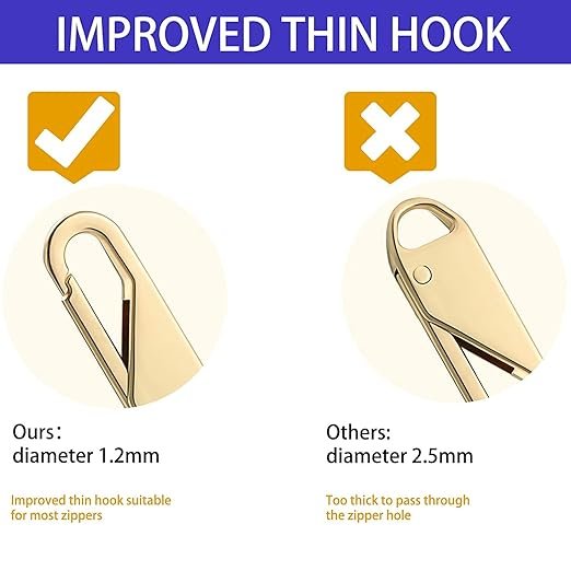 Metal Zipper Pull Replacement – Black Zipper Slider Handle for Jackets, Backpacks, Luggage, Bags & More – Heavy-Duty Metal – Easy DIY Repair – 1-Pack (Black Only)