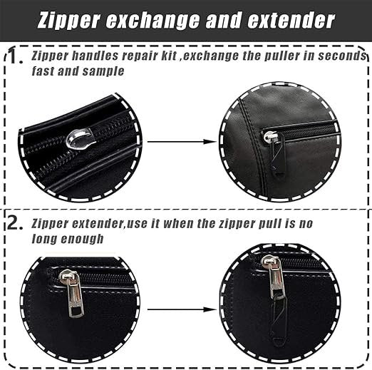 Metal Zipper Pull Replacement – Black Zipper Slider Handle for Jackets, Backpacks, Luggage, Bags & More – Heavy-Duty Metal – Easy DIY Repair – 1-Pack (Black Only)