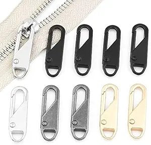 Metal Zipper Pull Replacement – Black Zipper Slider Handle for Jackets, Backpacks, Luggage, Bags & More – Heavy-Duty Metal – Easy DIY Repair – 1-Pack (Black Only)