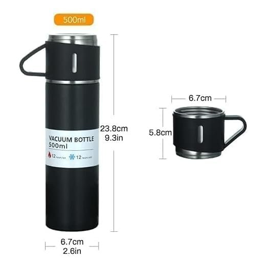 Vacuum Flask Set ? Insulated Stainless Steel Thermos Bottle with 2 Cups | Hot & Cold Flask Set for Travel, Office, School & Outdoor Use (Leak-Proof & Durable)