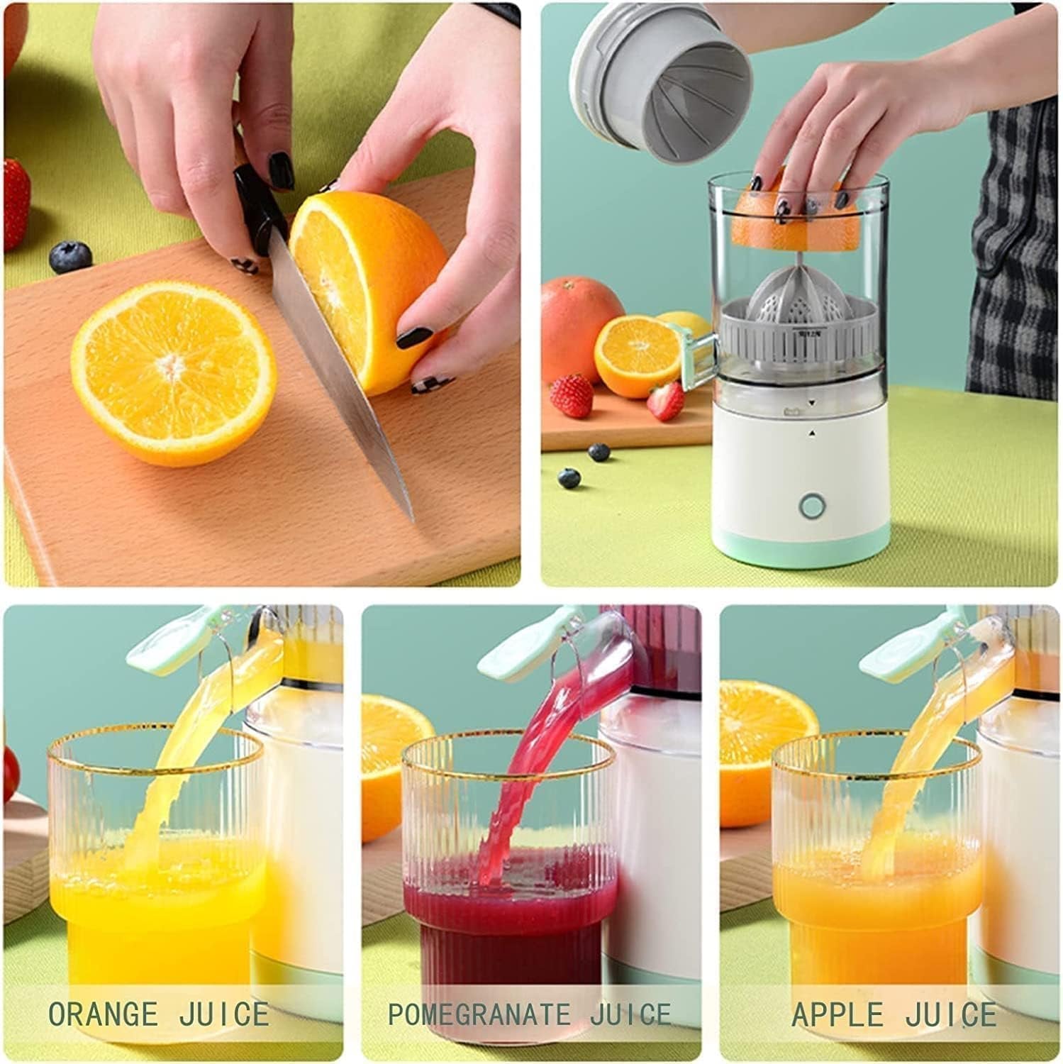 Electric Citrus Juicer ? Powerful Orange & Lemon Juice Extractor with Dual Reamers & Easy-Pour Spout | BPA-Free, Compact & Easy to Clean