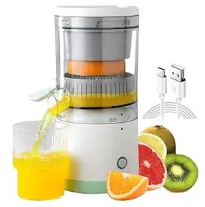 Electric Citrus Juicer ? Powerful Orange & Lemon Juice Extractor with Dual Reamers & Easy-Pour Spout | BPA-Free, Compact & Easy to Clean