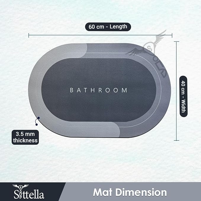 Bathroom Absorbing Mat | Super Absorbent Quick Dry Bath Mat with Anti-Slip Base | Soft & Durable Floor Mat for Bathroom, Toilet, Shower & Entryway