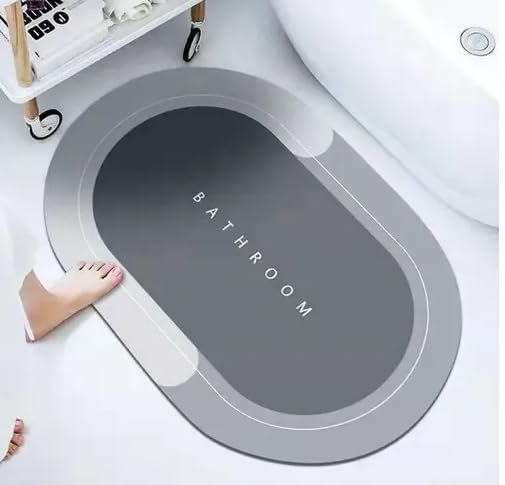 Bathroom Absorbing Mat | Super Absorbent Quick Dry Bath Mat with Anti-Slip Base | Soft & Durable Floor Mat for Bathroom, Toilet, Shower & Entryway