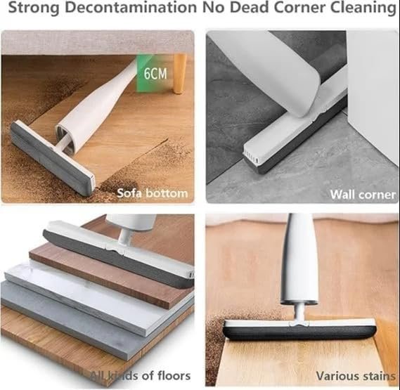 Squeeze Butterfly Mop | Heavy-Duty Self-Wringing Mop with Super Absorbent Sponge Head | Easy Grip Handle & Replaceable Head for Home, Kitchen & Floor Cleaning