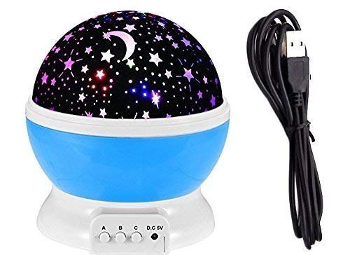 Star Master Night Light Projector | LED Rotating Galaxy Lamp with Stars & Moon Projection | USB/ Battery Powered Night Lamp for Kids Bedroom, Home & Gifts