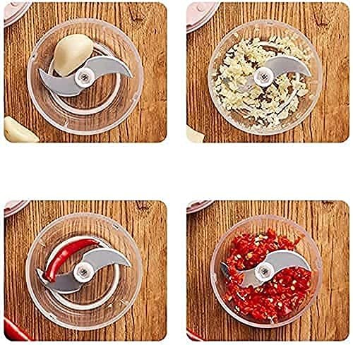 Garlic Cutter 250ML | Manual Mini Chopper with Stainless Steel Blades | Hand-Pull Food Processor for Garlic, Onion, Nuts, Herbs & Baby Food