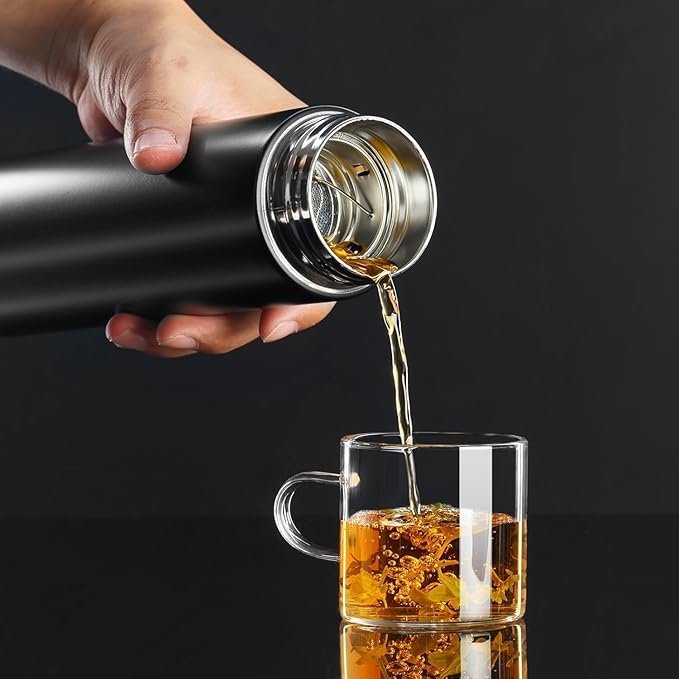 Temperature Flask Bottle 500ML | Stainless Steel Thermos with LED Temperature Display | Vacuum Insulated Hot & Cold Water Bottle for Office, Gym & Travel