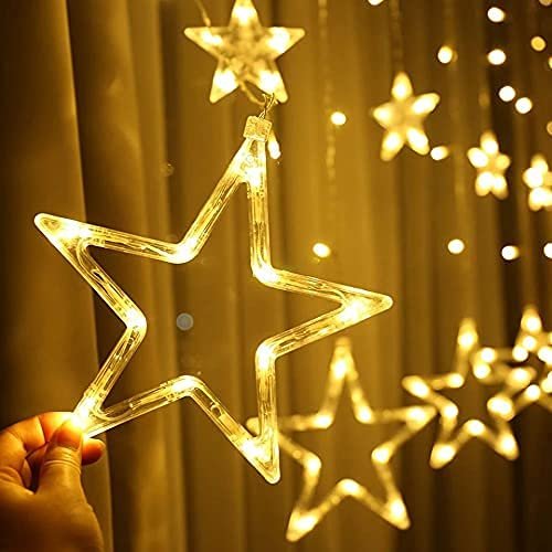 5+5 Star Light String | Decorative LED Star Curtain Lights for Home, Balcony, Wedding & Festive D?cor | USB Powered with Multiple Light Modes