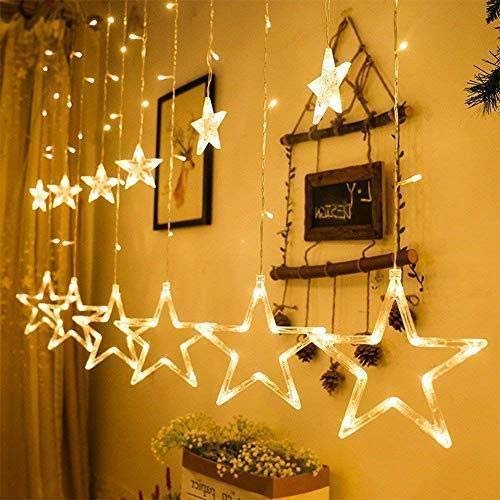 5+5 Star Light String | Decorative LED Star Curtain Lights for Home, Balcony, Wedding & Festive D?cor | USB Powered with Multiple Light Modes