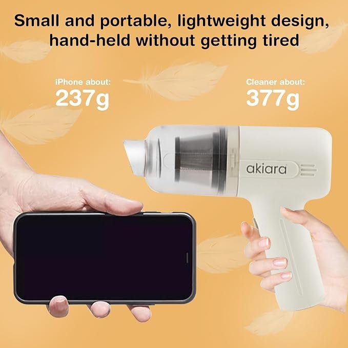 2 in 1 Vacuum Cleaner | Handheld & Cordless Portable Vacuum for Home & Car | Powerful Suction with Rechargeable Battery