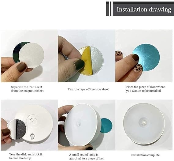 Body Induction Motion Sensor Light ? Rechargeable Wireless LED Night Light with Auto On/Off ? Stick-On Magnetic Wall Lamp for Hallway, Closet, Stair, Bedroom