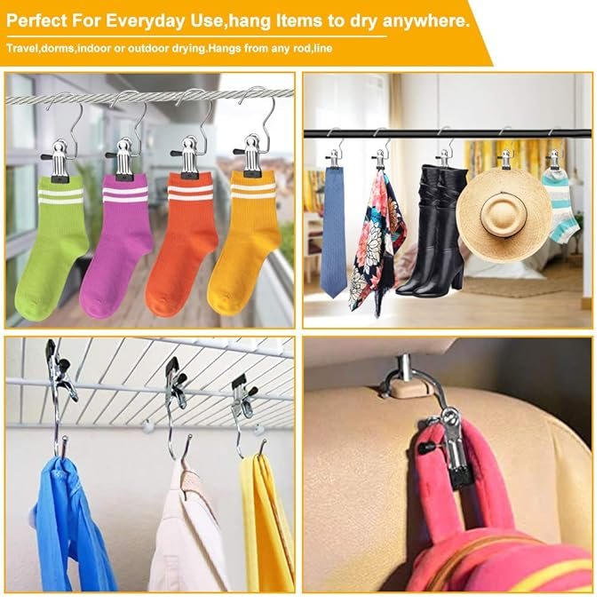 Cloth Hanger Hooks ? Space-Saving Plastic Cascading Hanger Connectors for Wardrobe Organization ? Durable Multi Hanger Hooks for Clothes, Shirts, and Sarees (Pack of 12)
