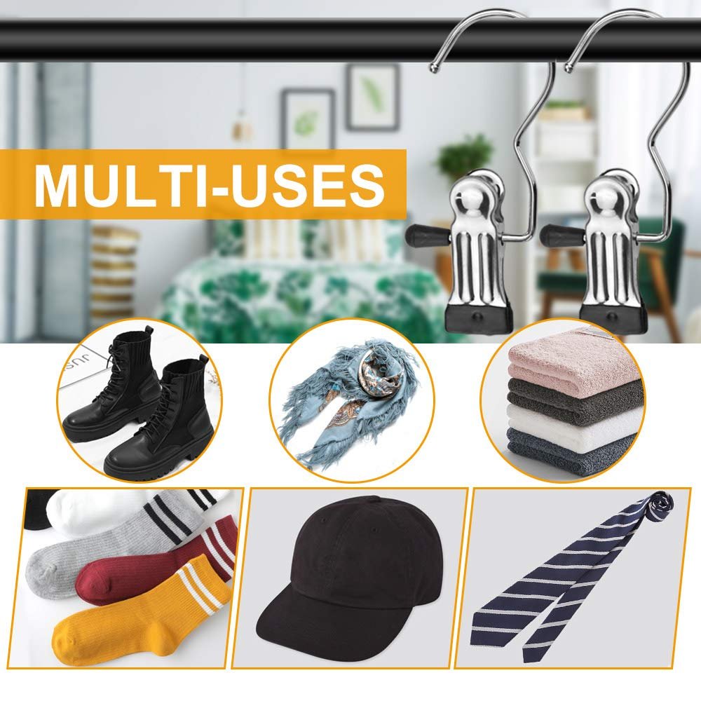 Cloth Hanger Hooks ? Space-Saving Plastic Cascading Hanger Connectors for Wardrobe Organization ? Durable Multi Hanger Hooks for Clothes, Shirts, and Sarees (Pack of 12)