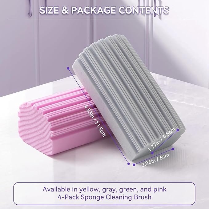 Damp Cleaning Sponge ? Magic Water-Activated Sponge for Kitchen, Bathroom & Multi-Surface Cleaning ? Reusable & Super Absorbent Scrubber Pad