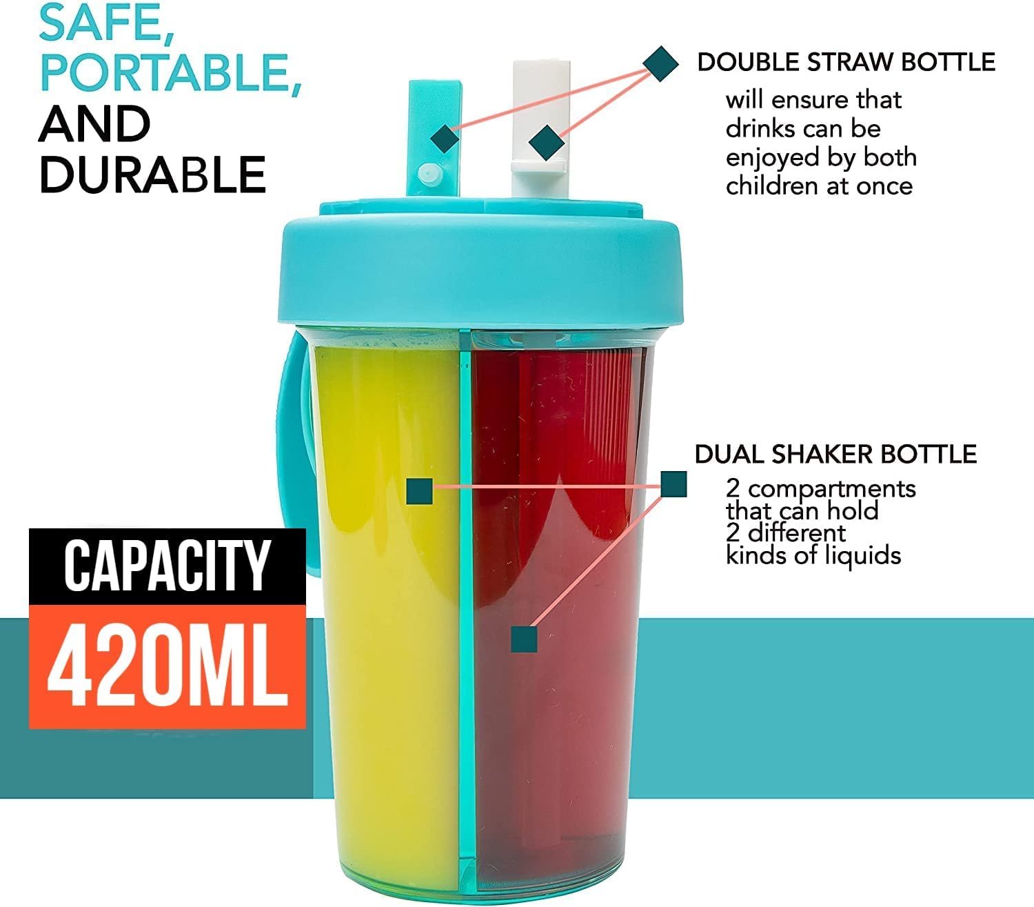 Dual Use Water Bottle ? 2-in-1 Hot & Cold Flask with Cup Lid ? Leakproof Stainless Steel Bottle for Travel, Office, Gym & Outdoor Use (500ML)