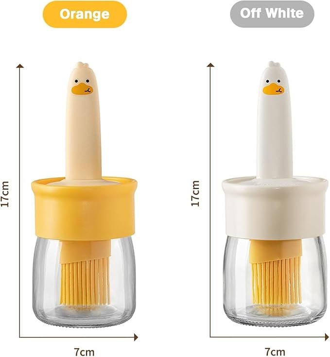 Oil Dispenser Bottle with Silicone Basting Brush ? 2-in-1 Leakproof Cooking Oil Bottle for BBQ, Baking & Kitchen Use ? Easy Squeeze Brush Applicator (250ML)