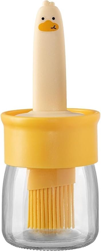 Oil Dispenser Bottle with Silicone Basting Brush ? 2-in-1 Leakproof Cooking Oil Bottle for BBQ, Baking & Kitchen Use ? Easy Squeeze Brush Applicator (250ML)